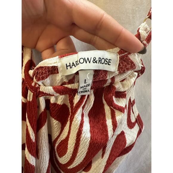 Harlow & Rose Red & White Abstract Romper – L - Picture 4 of 7